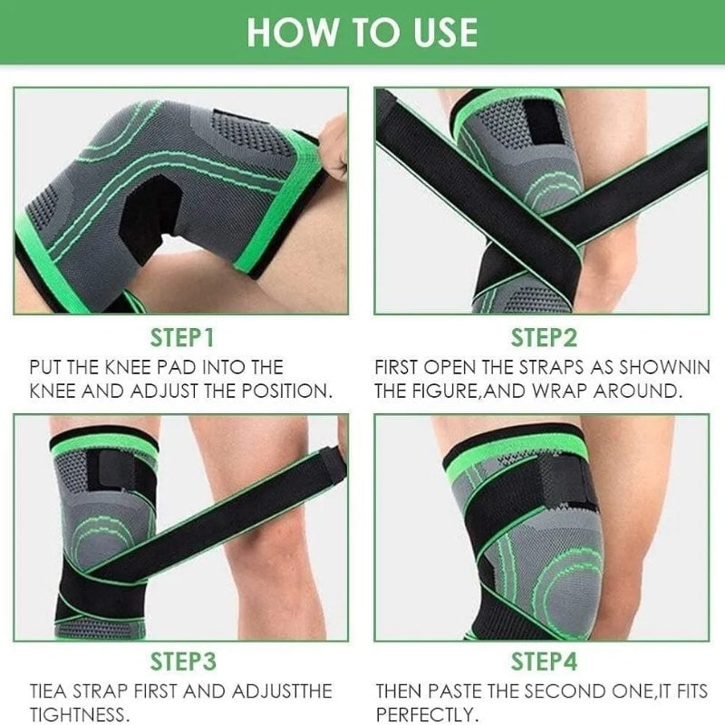 Adjustable 3D Knee Support | Patella Gel Pad | Pain Relief & Anti-Slip Grip