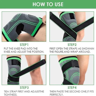 Adjustable 3D Knee Support | Patella Gel Pad | Pain Relief & Anti-Slip Grip